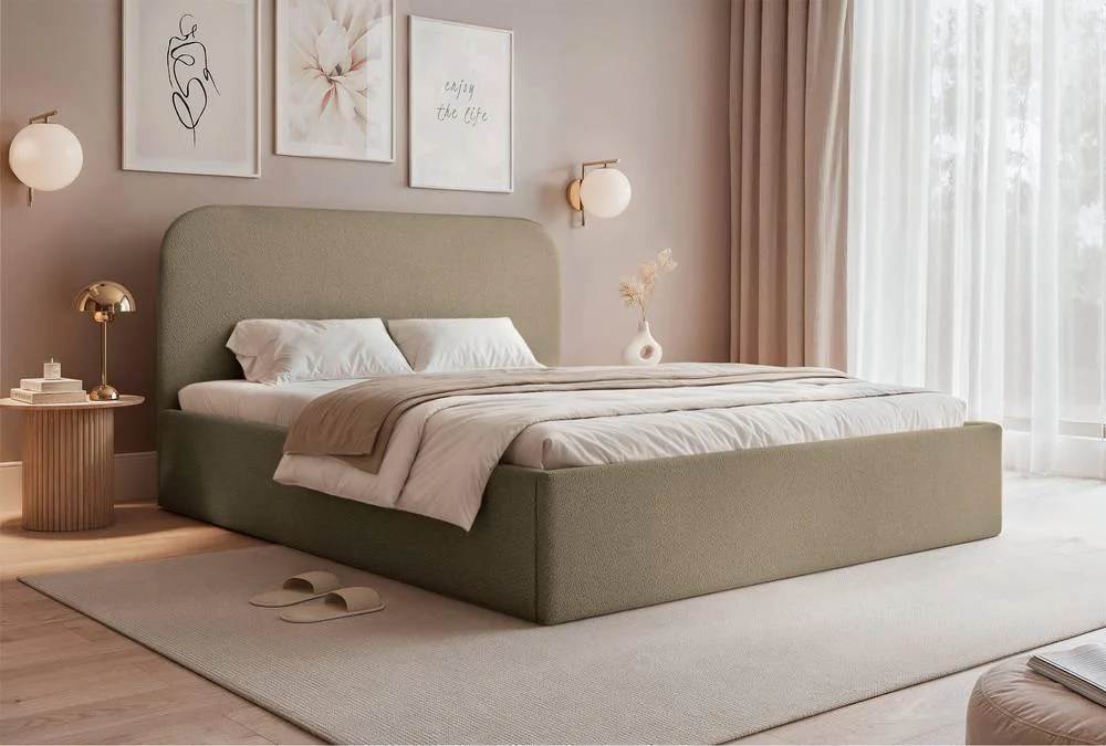 Bedframe Fia 160x200 chenille met opbergruimte