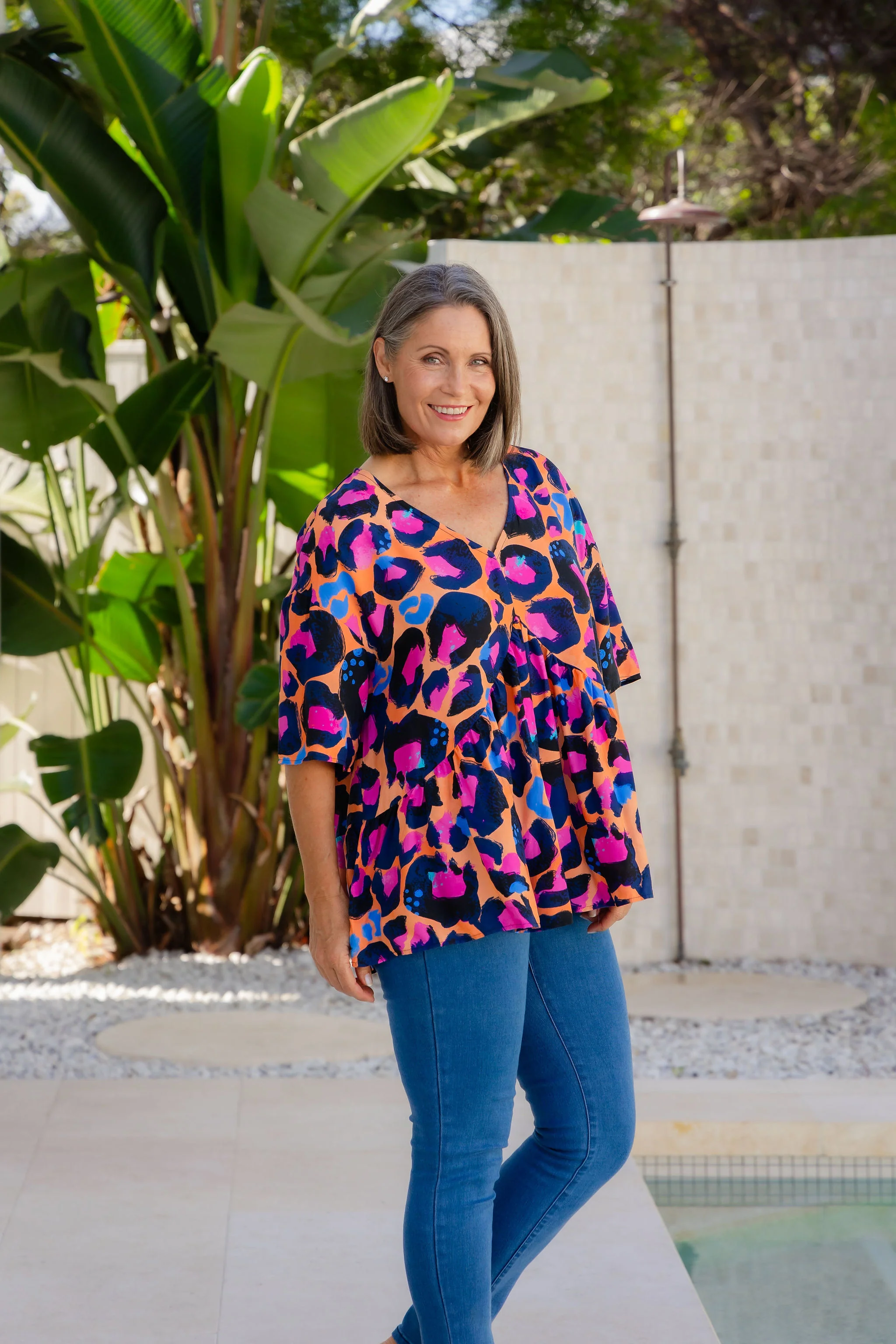 Peak Top in Sherbie - Peach Leopard by Kasey Rainbow