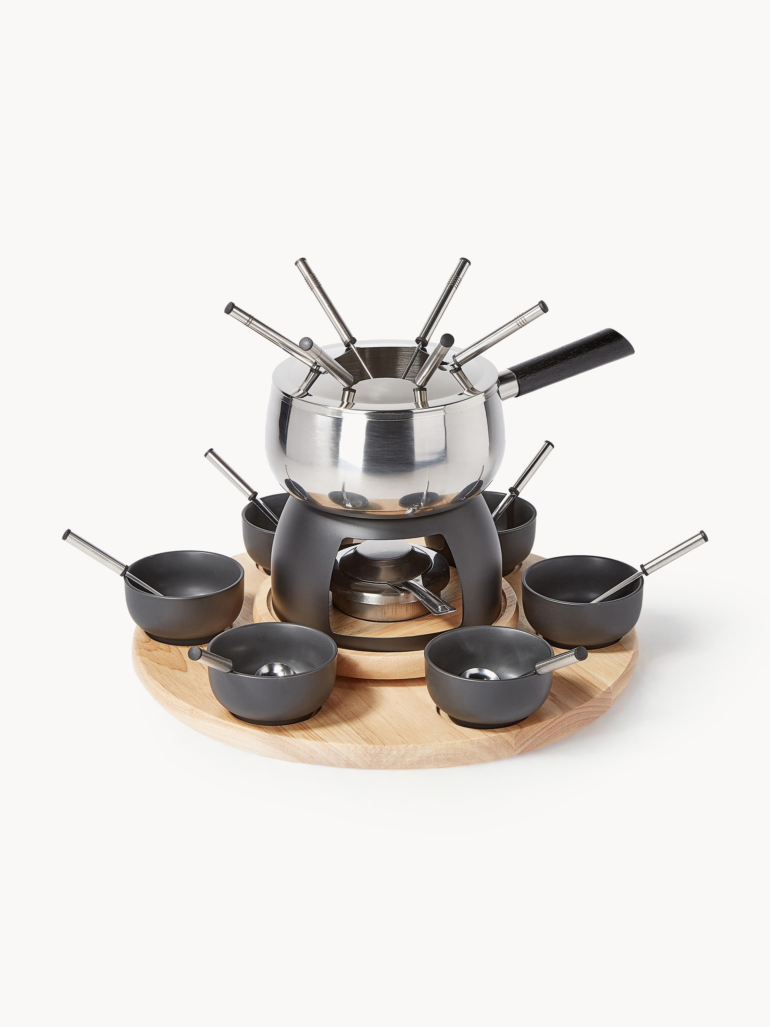 Fondue Maro aus Edelstahl und Porzellan, 6 Personen, 22er-Set