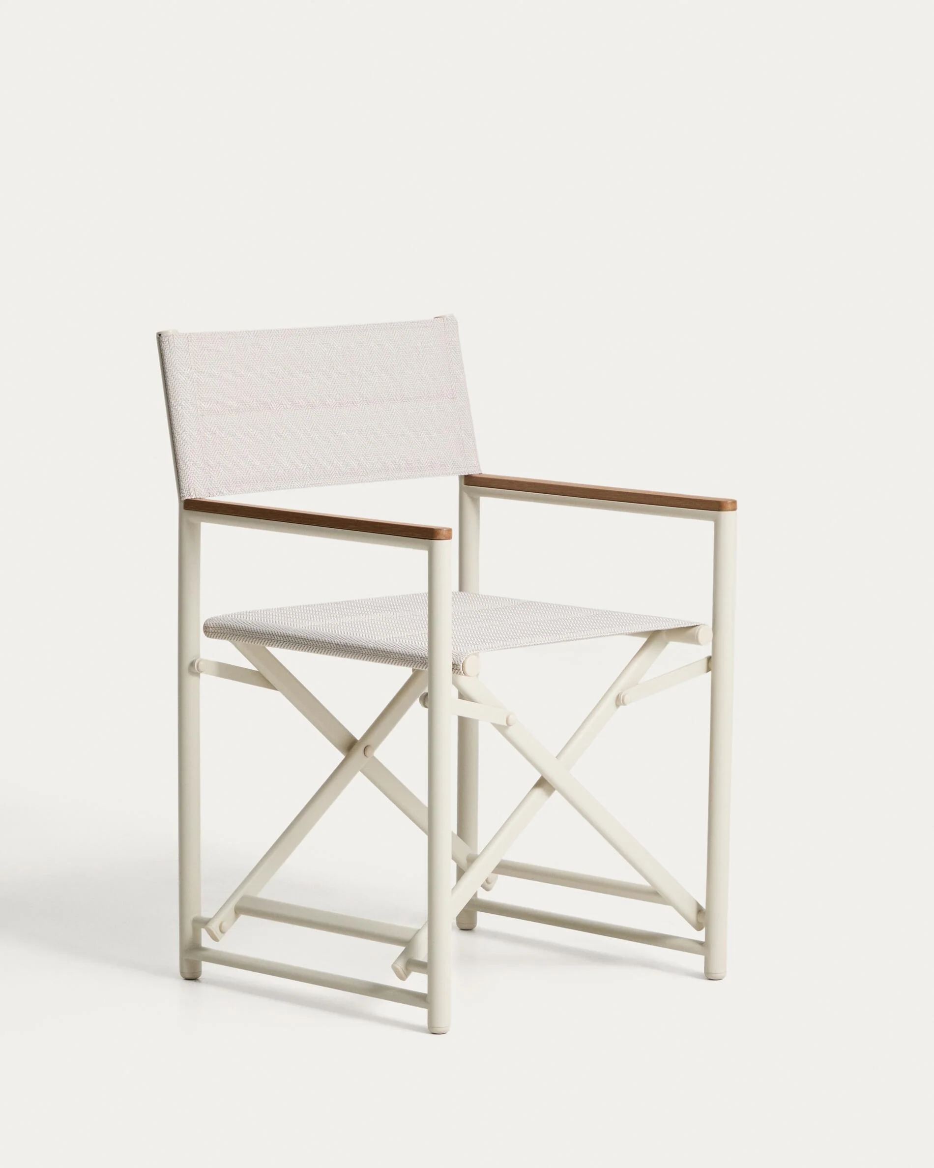 Tisno outdoor folding chair in ecru aluminium and ecru texteline