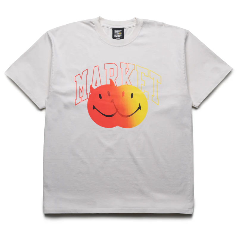Market Smiley Good And Evil Tee - Unbleached Cotton