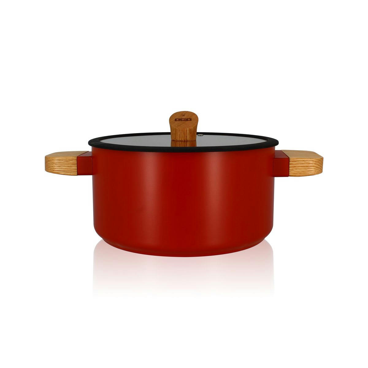 ECTOR - Faitout en aluminium/céramique paprika Ø24cm - compatible induction
