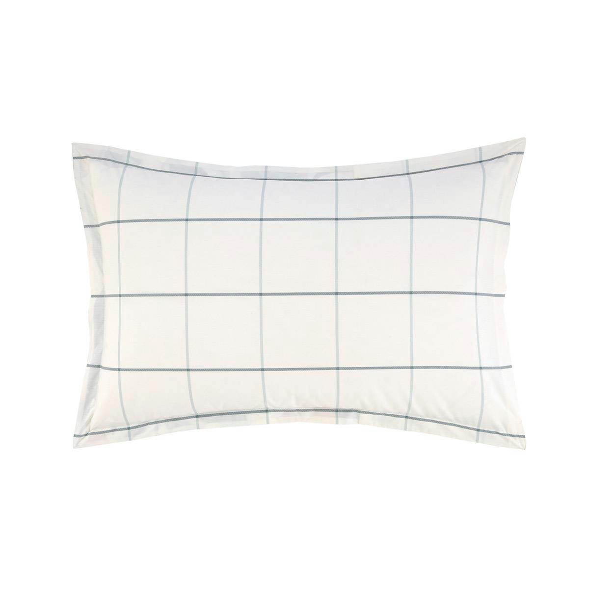 ALOCASIA - Taie d'oreiller en percale de coton bleu 60 x 70 cm