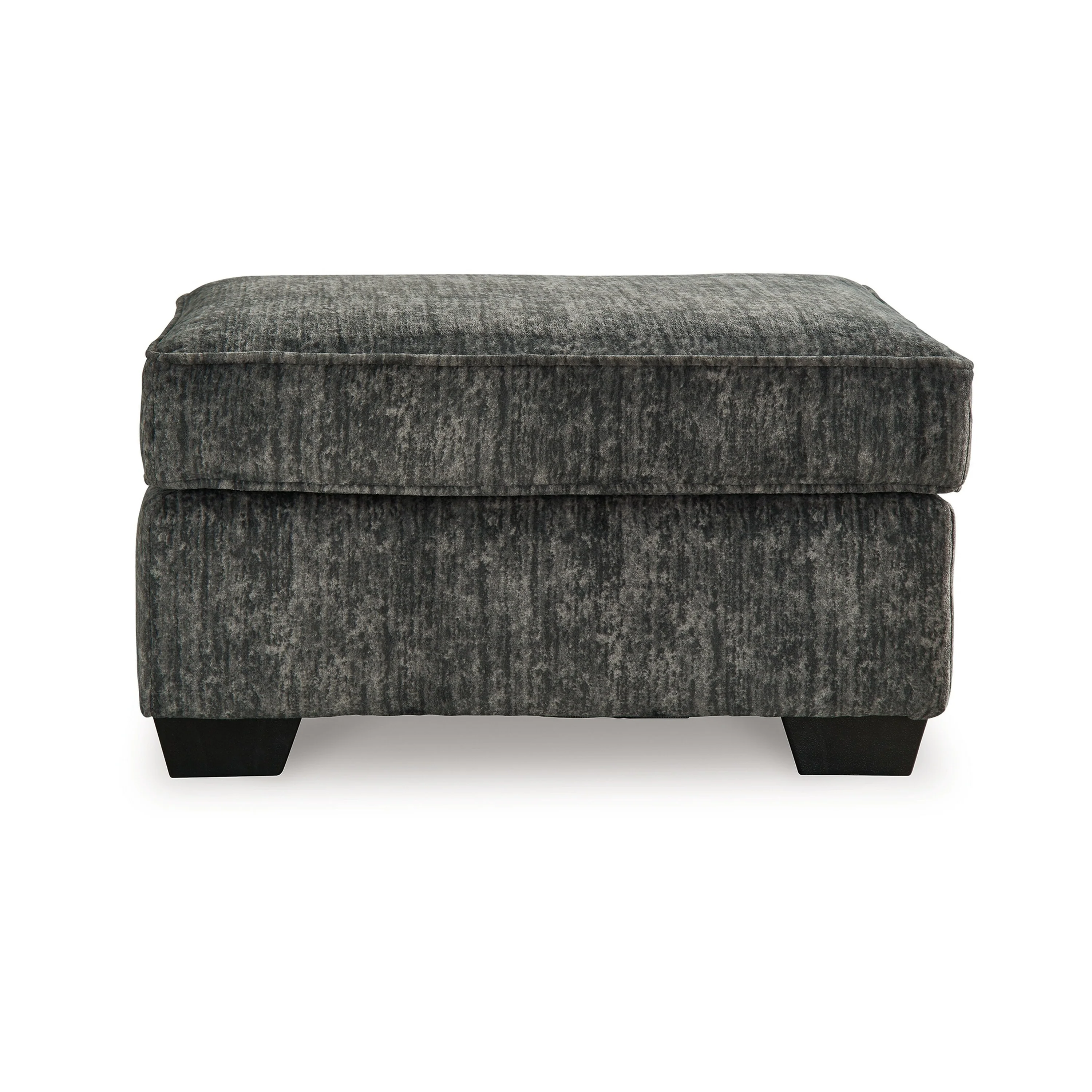 Layla Accent Ottoman, Contemporary Dark Gray Polyester, Black, 35 Inch