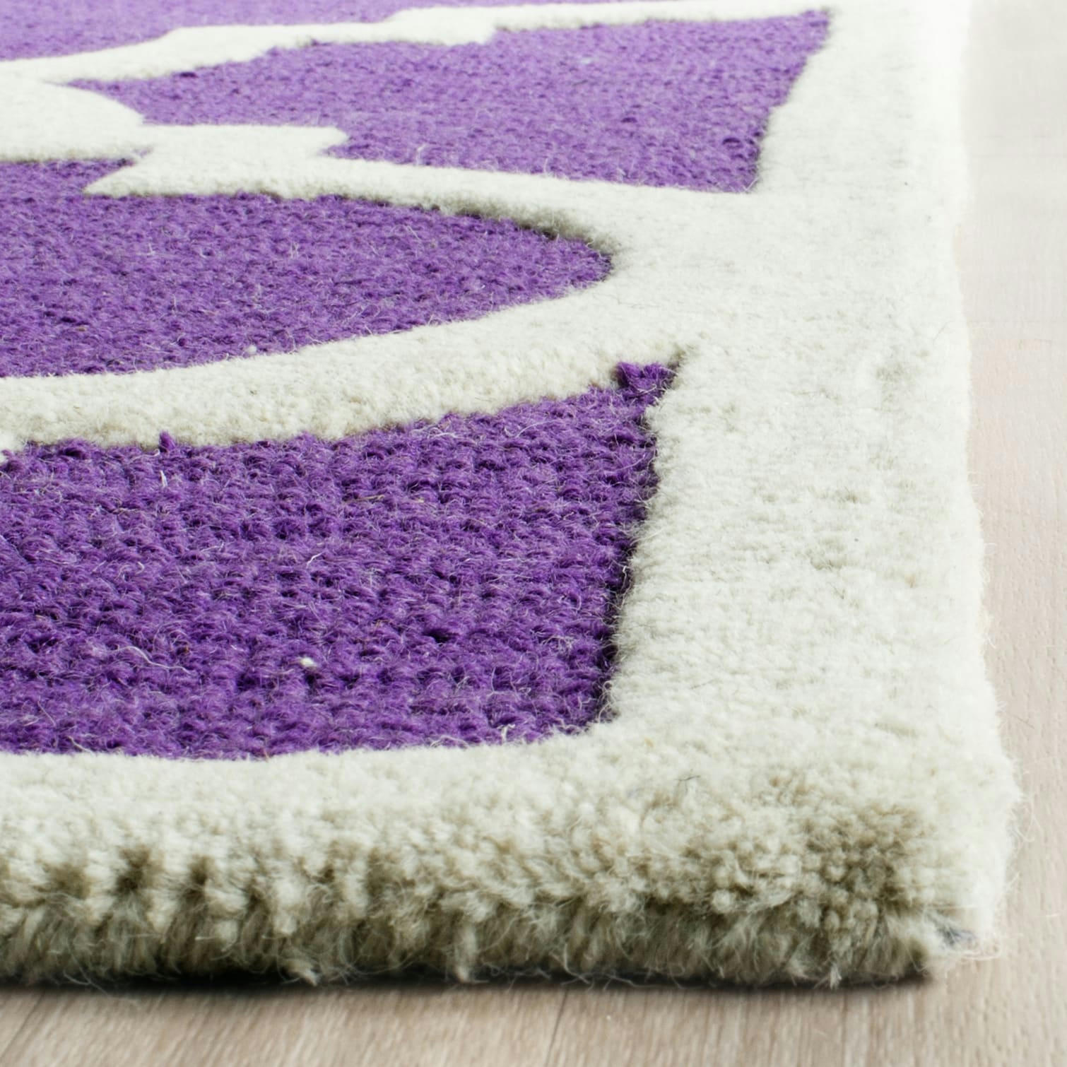 CAMBRIDGE - Tapis de salon interieur en violet & ivoire, 183 x 274 cm