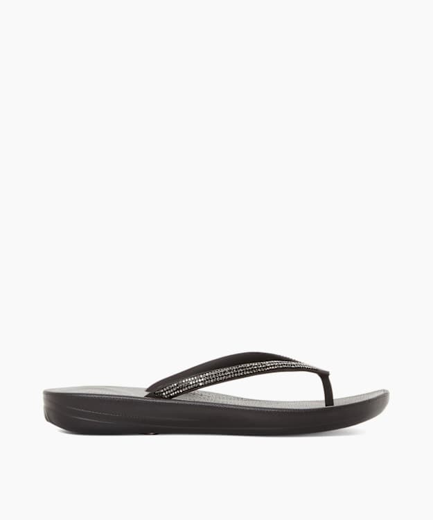 Iqushion Sparkl Black - Wedge Flip Flop