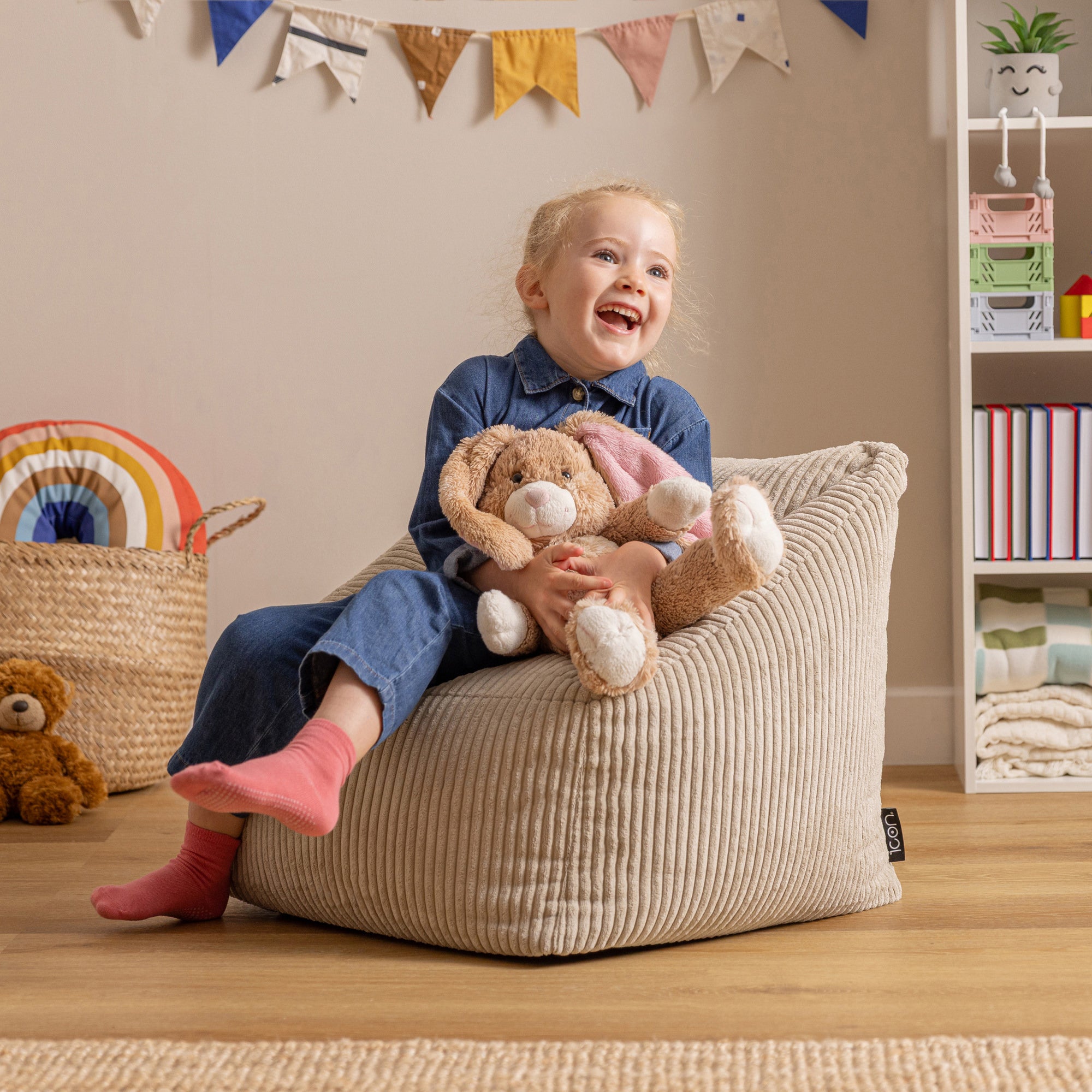 icon Natalia Kinderzitzak Fauteuil - Ribfluweel - Beige