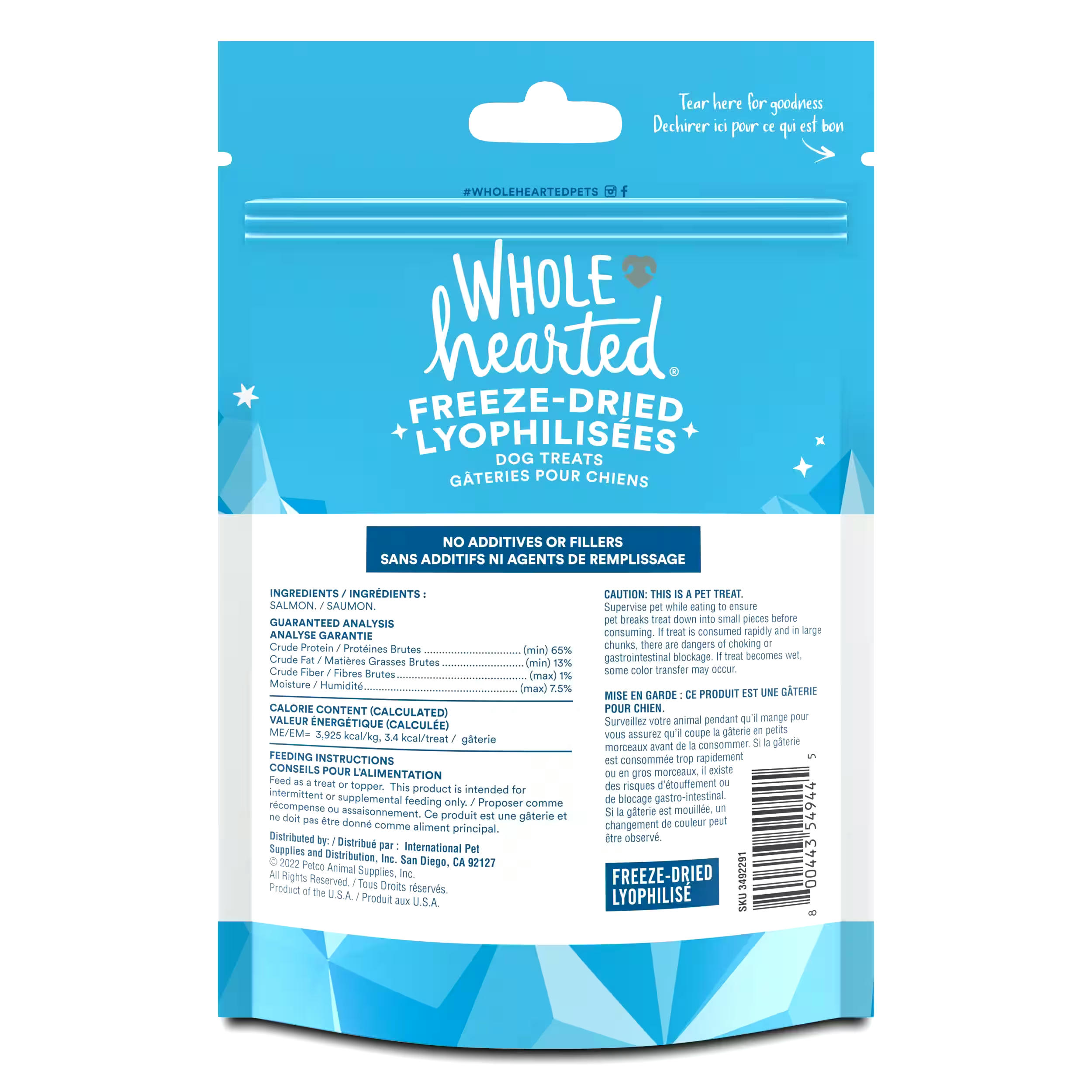 WholeHearted Freeze-Dried Salmon Dog Treats, 85-g