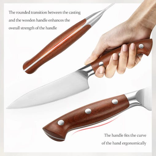 NNEOBA 5.3-Inch Steel Utility Knife &ndash; Precision Kitchen Knife Brown