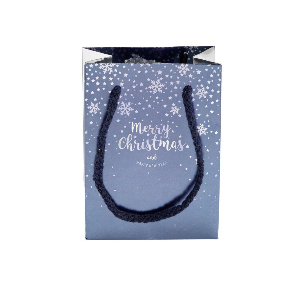 Sac cadeau No&euml;l boréal 11x9,5xH14,5cm (2 modèles)