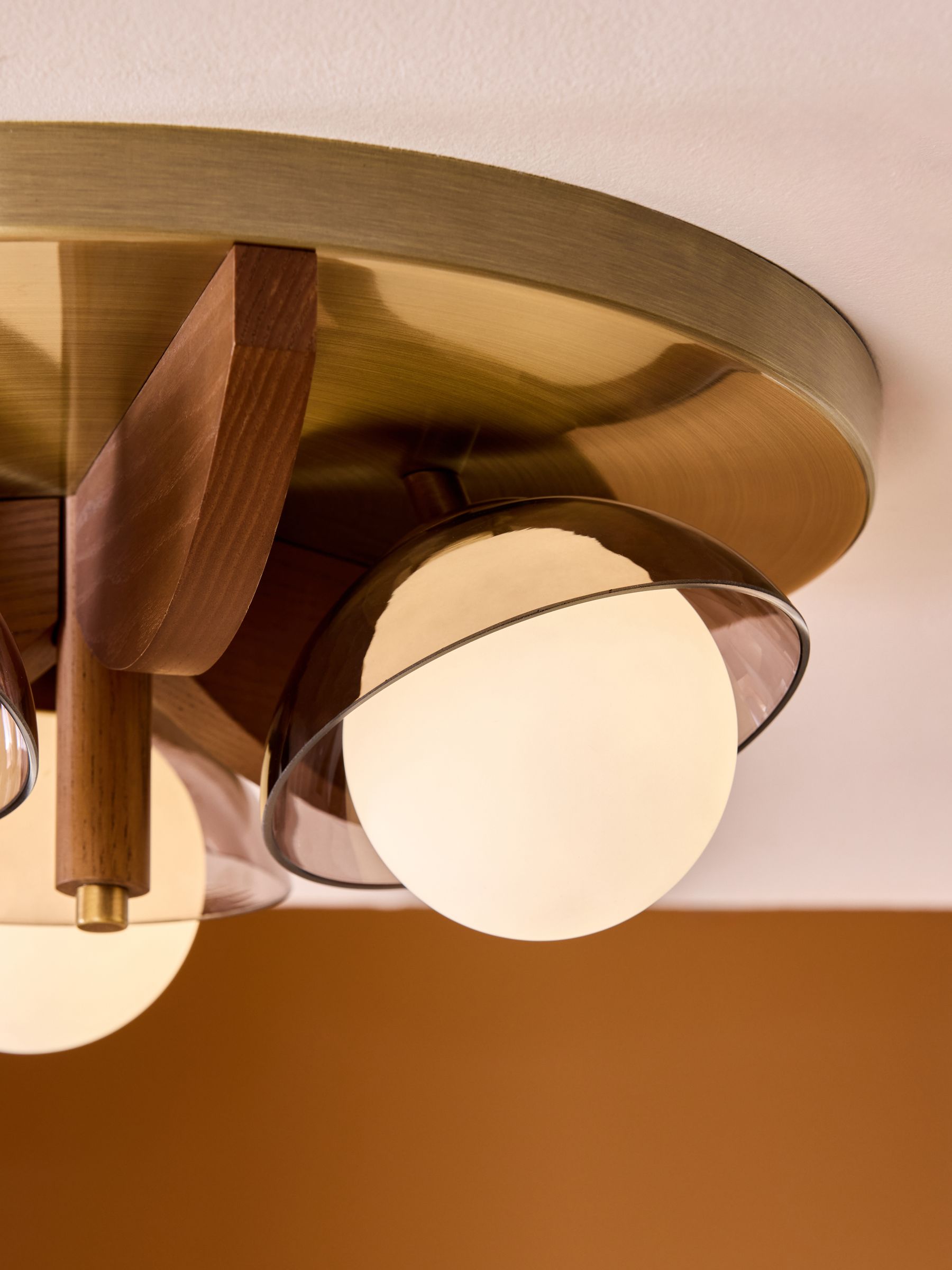 Layla 3 Flush Light in Brown