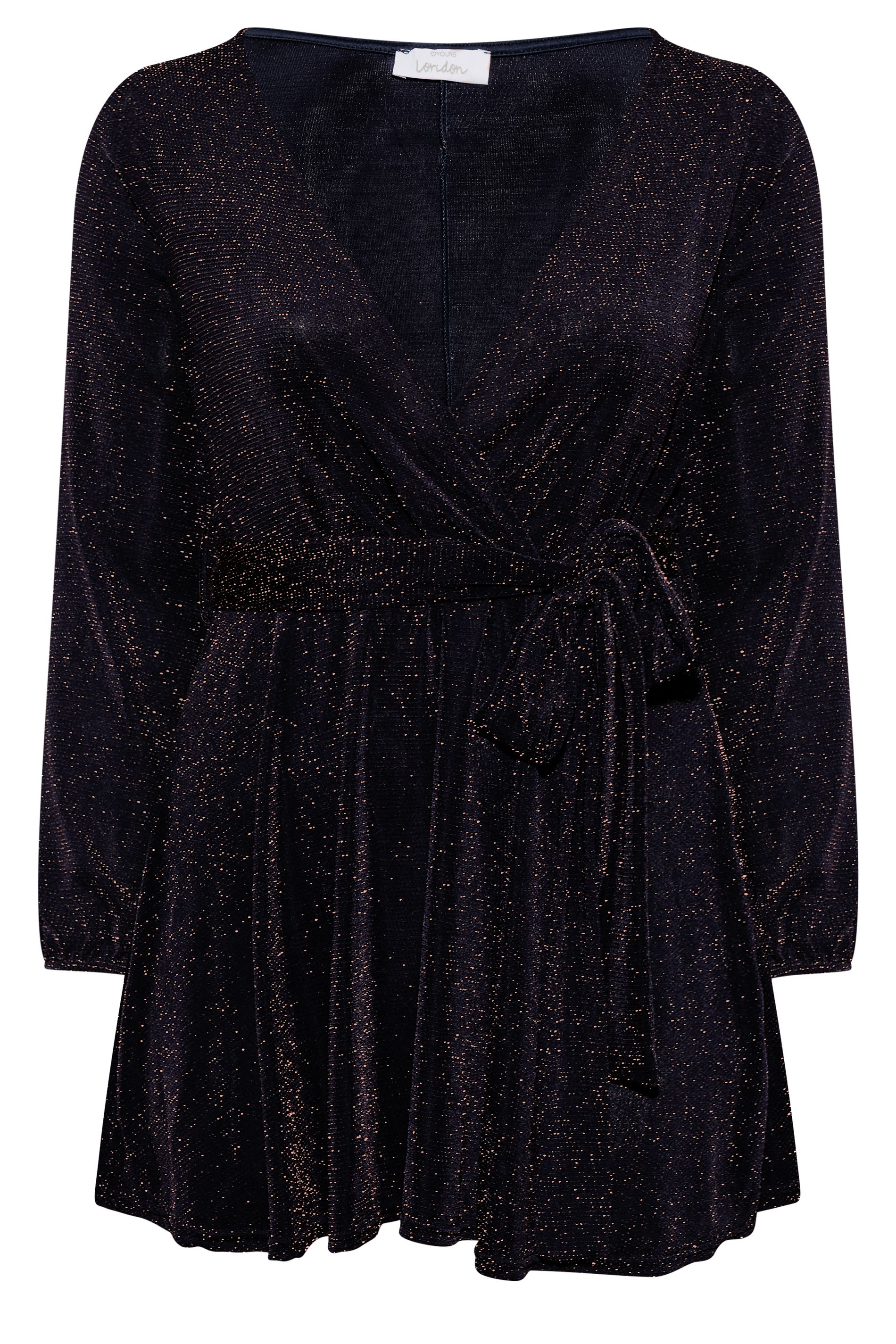 Yours Glitter Wrap Top