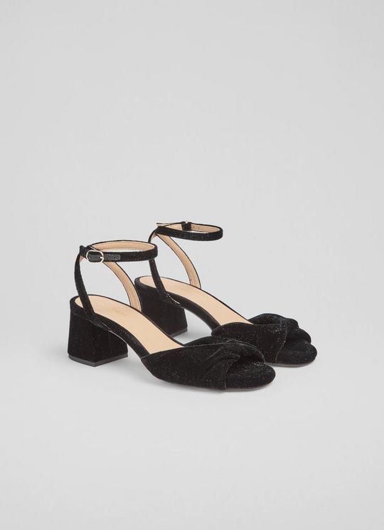 Joelle Black Twist Upper Block Heel