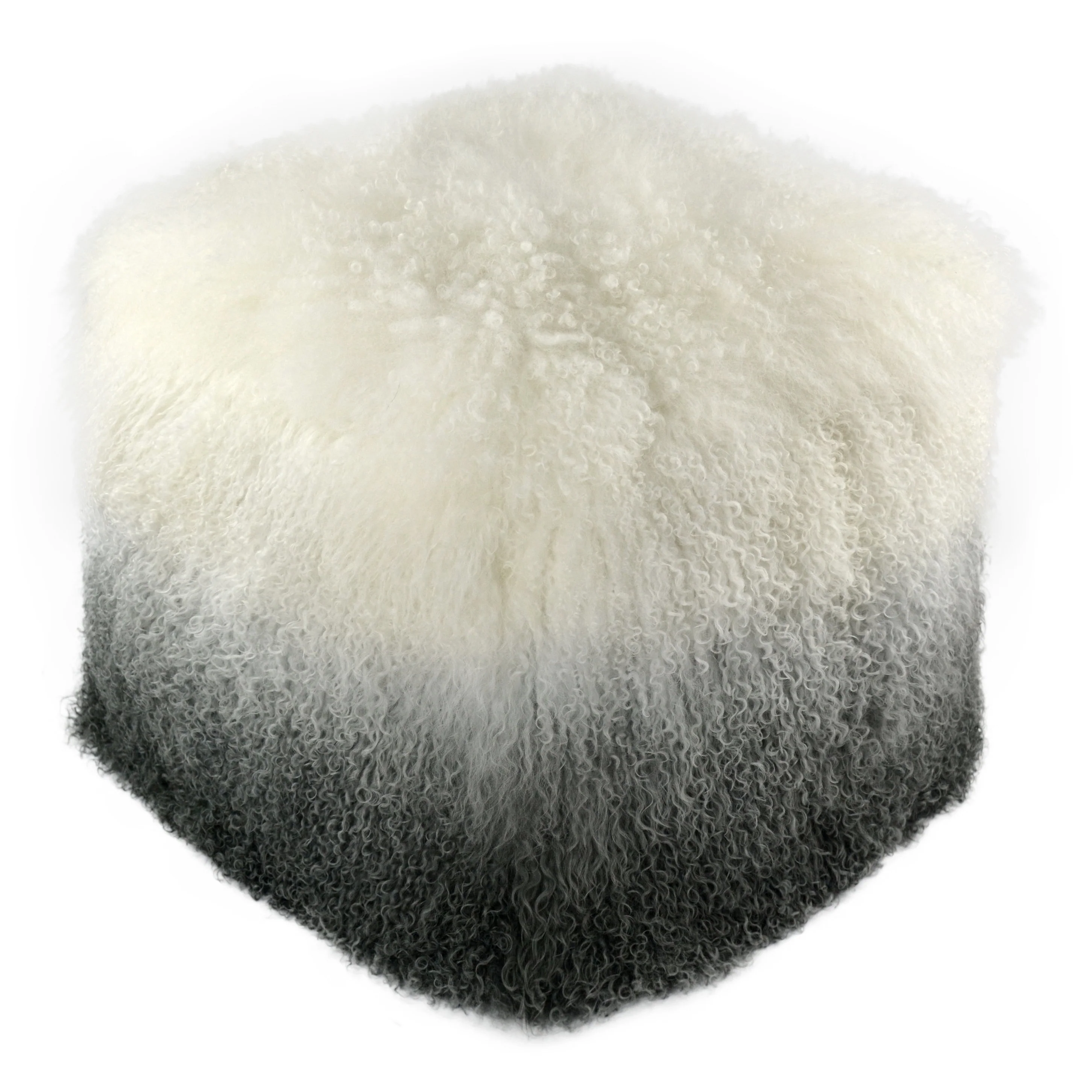 Tibetan Sheep White to Grey Pouf