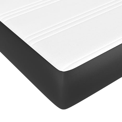 NNEVL Box Spring Bed with Mattress Black 107x203 cm King Single Faux Leather