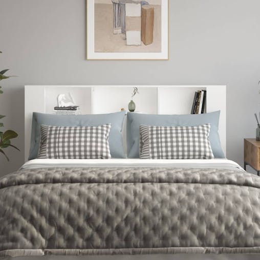 NNEVL Headboard Cabinet White 180x18.5x104.5 cm