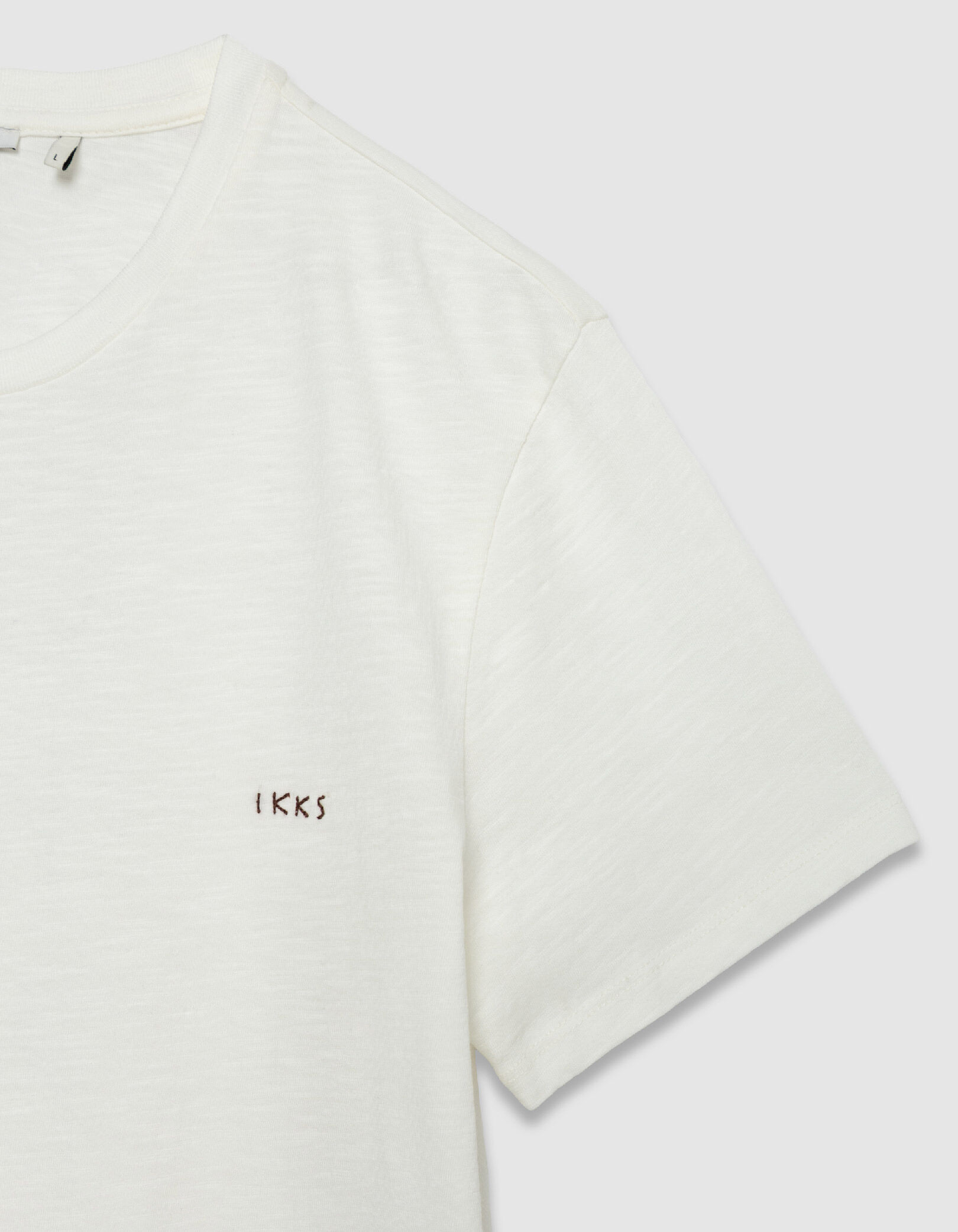 T-shirt marine flammé broderies devant dos Homme