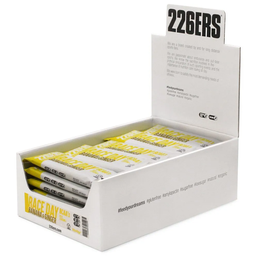 226ERS Race Day BCAA´s energy bars box banana&ginger 40g 30 units
