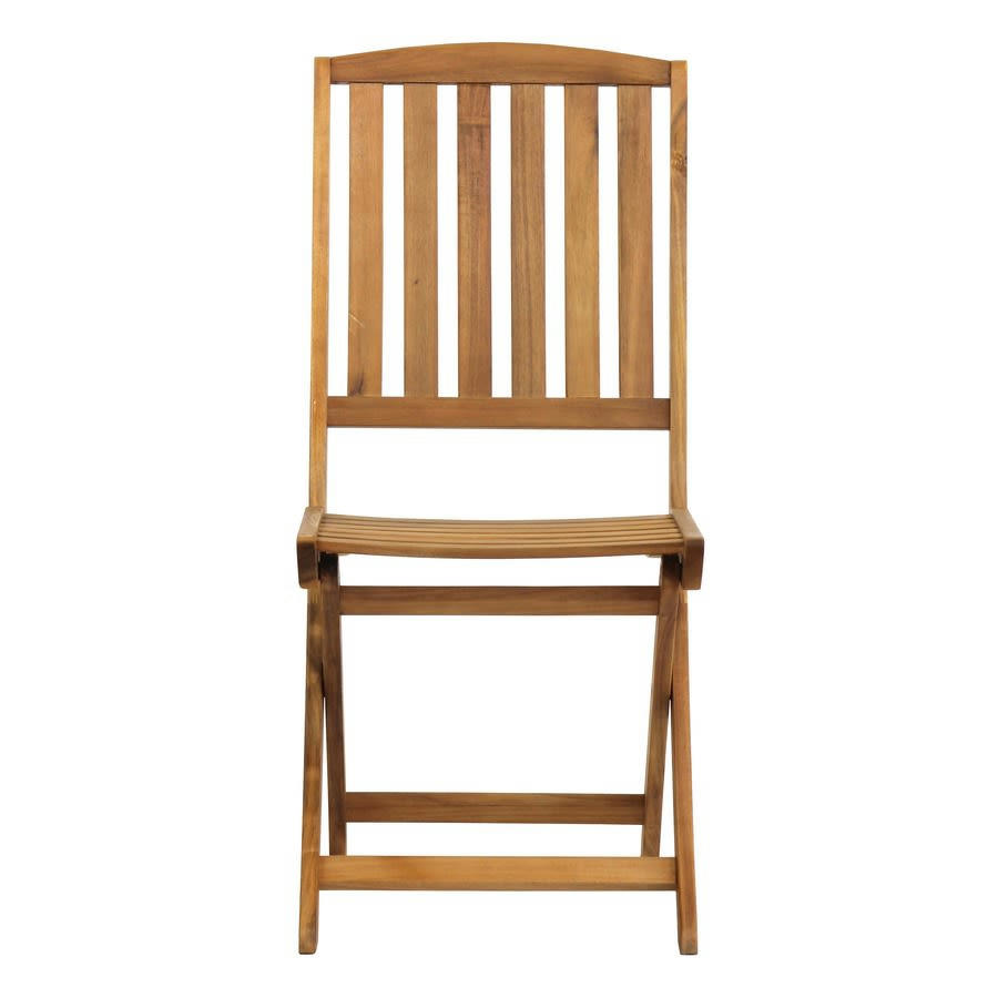 SALENTO - Ensemble de 2 chaises sans accoudoirs à lattes en acacia marron