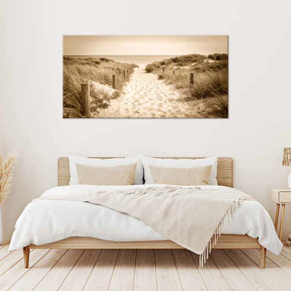 Obraz do salonu sypialni biura, Ścieżka na plażę krajobraz vintage 80x40
