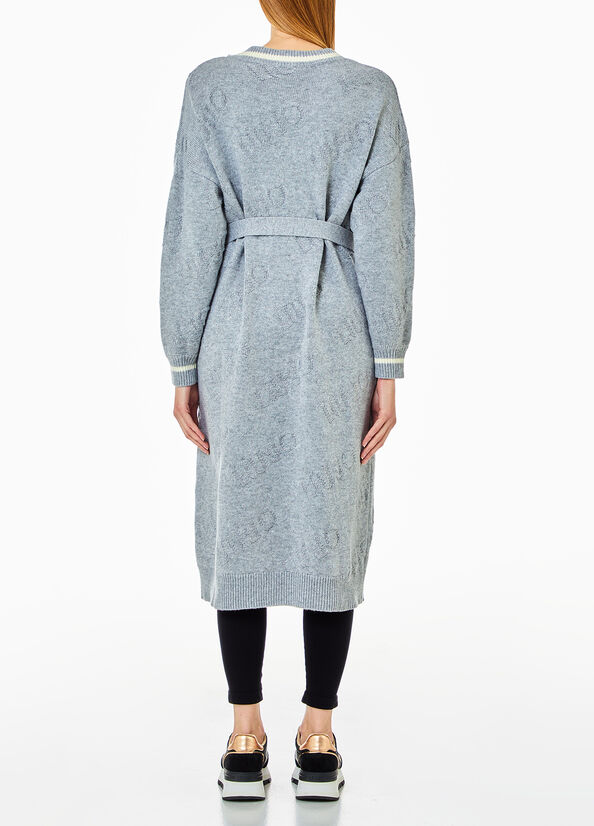 Cardigan lungo con cintura