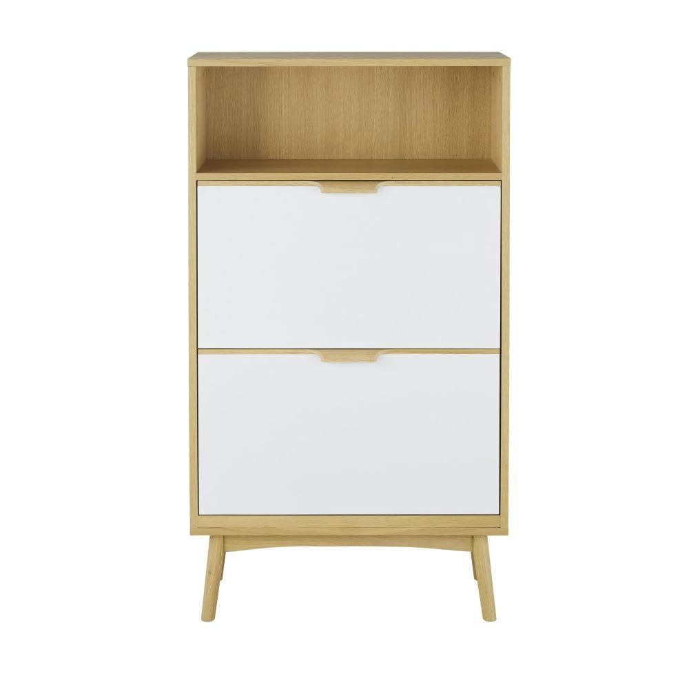 Fjord - Meuble à chaussures 2 casiers blanc