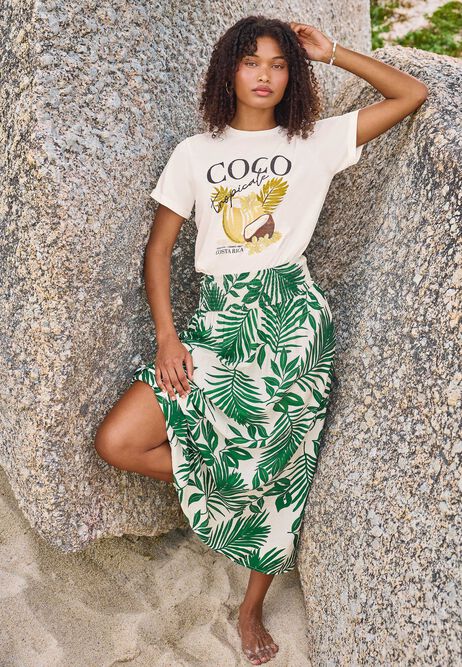 Womens Cream Coco Cotton T-Shirt