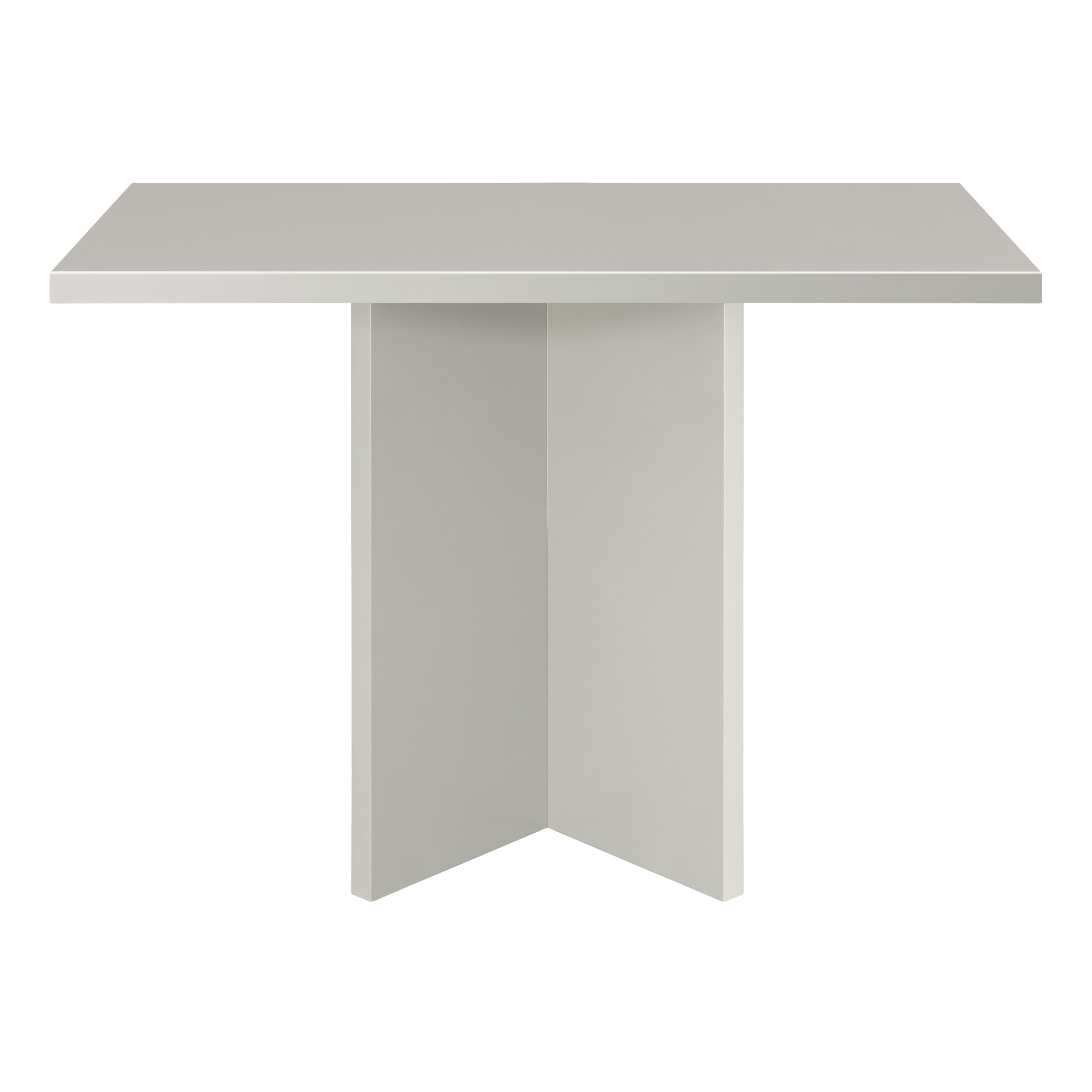 BLOCKIE-MATILDA - Table de salle à manger carrée laquée MDF 3cm Taupe 100x100cm