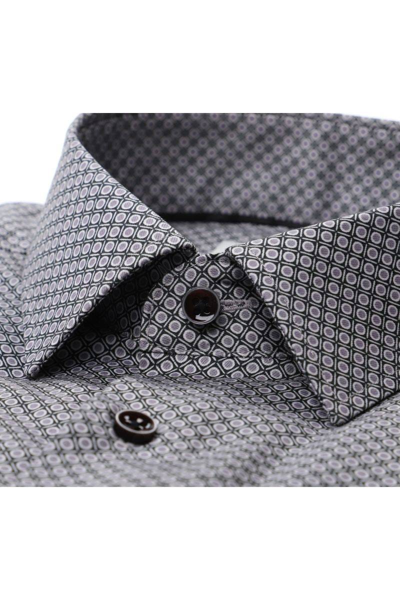 ETERNA Slim Fit Hemd silber, Bedruckt (extra langer Arm)