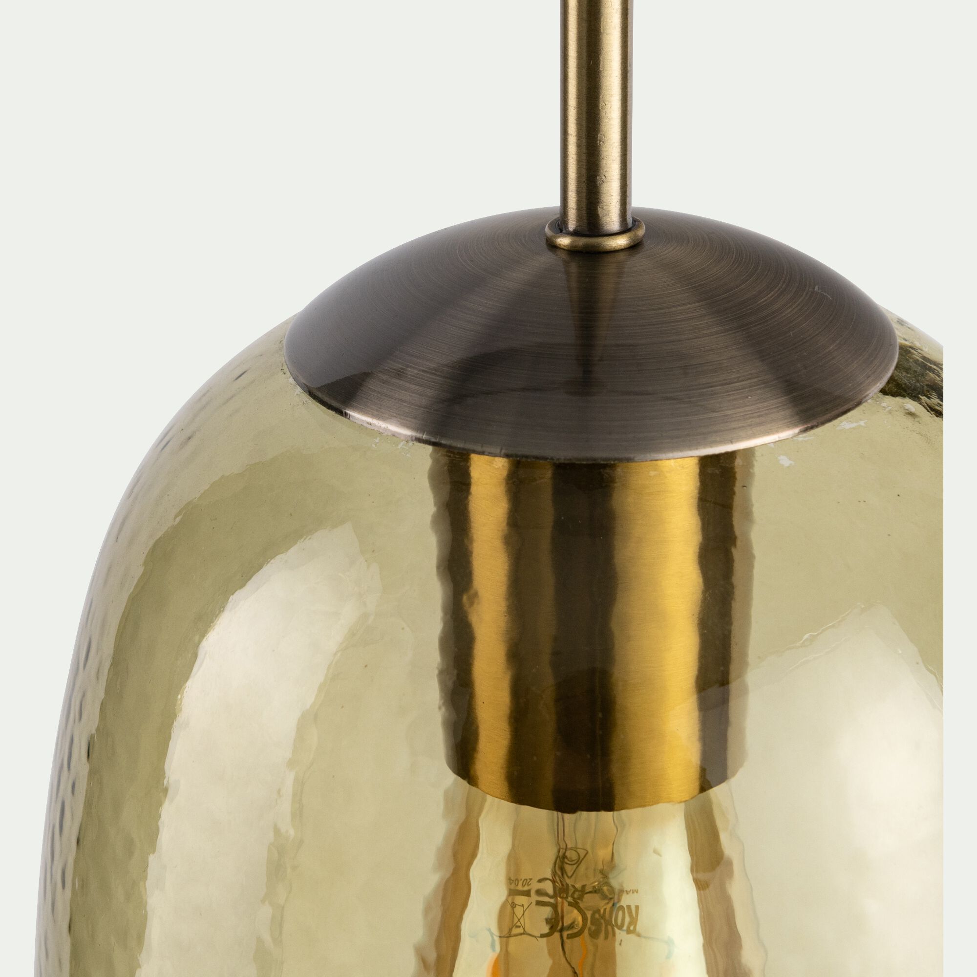 TASSINO - Suspension électrifiée en verre D15,5cm - vert