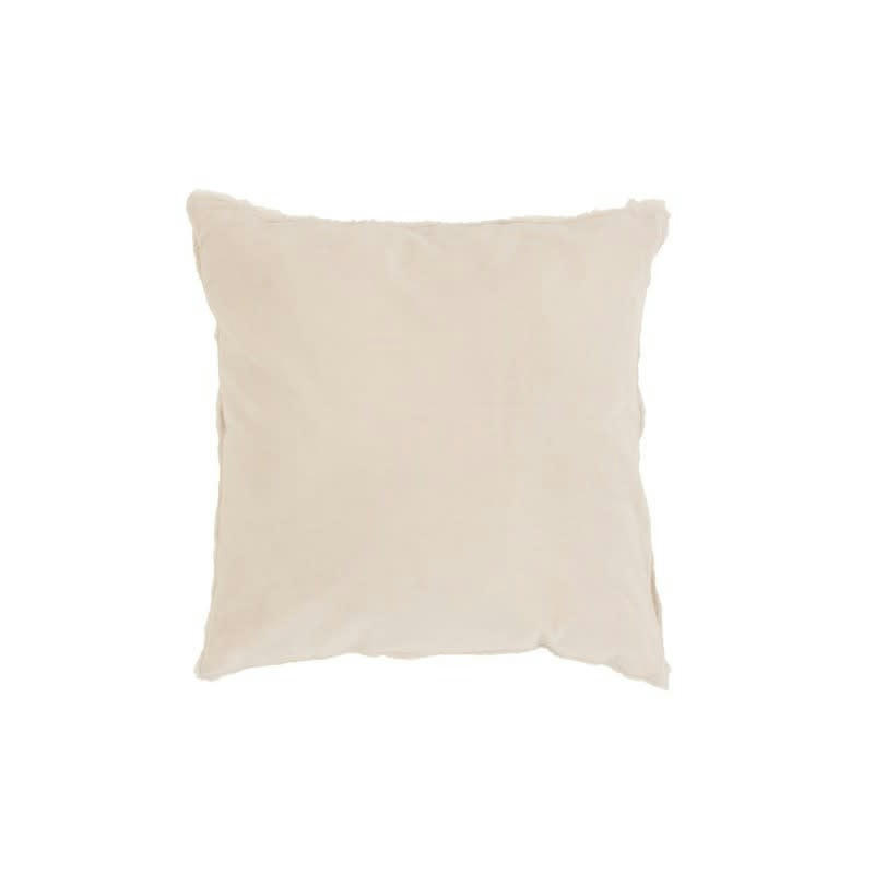 BORD COURT - Coussin bord court coton/lin blanc 45x45