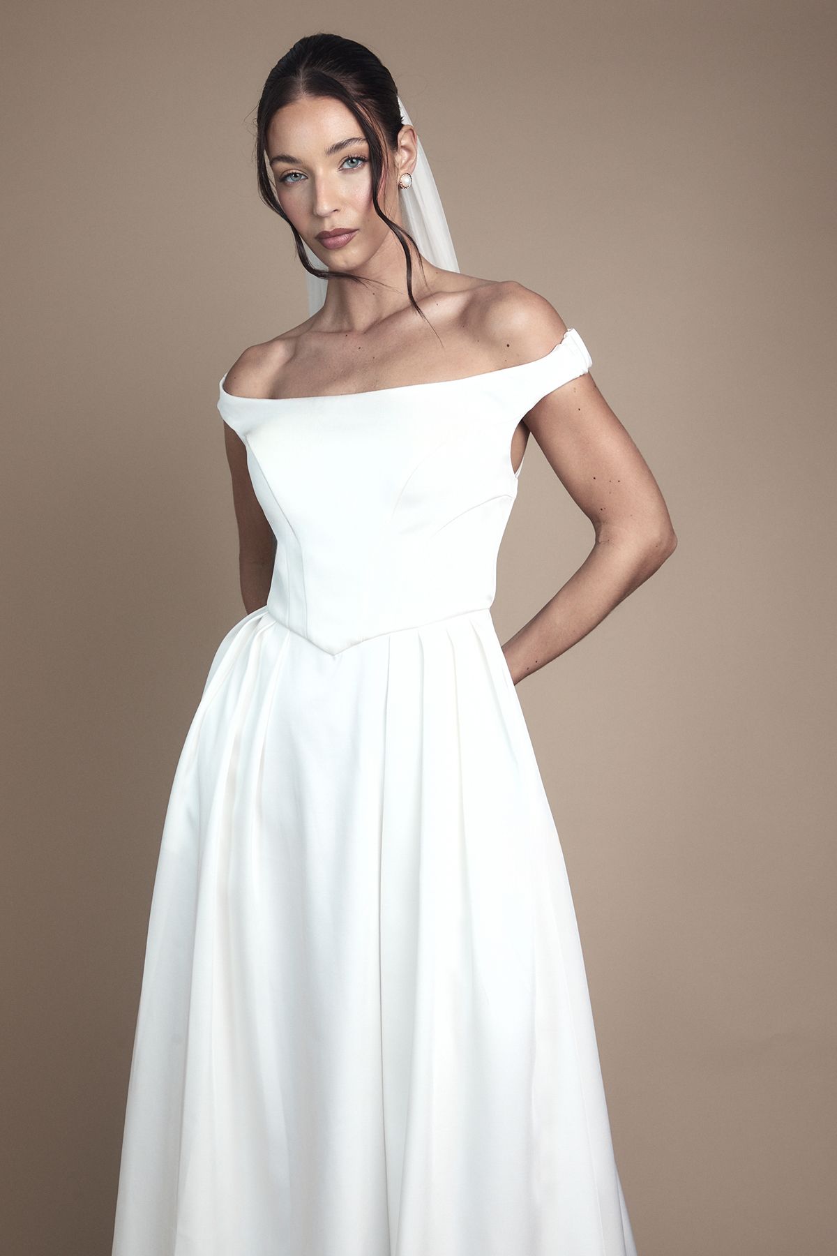 Coast Sleeveless Bandeau Wrap Skirt Maxi Wedding Dress