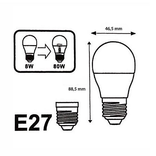 Ampoule E27 LED 8W 220V G45 300 - Blanc Chaud 2300k - 3500k Silumen