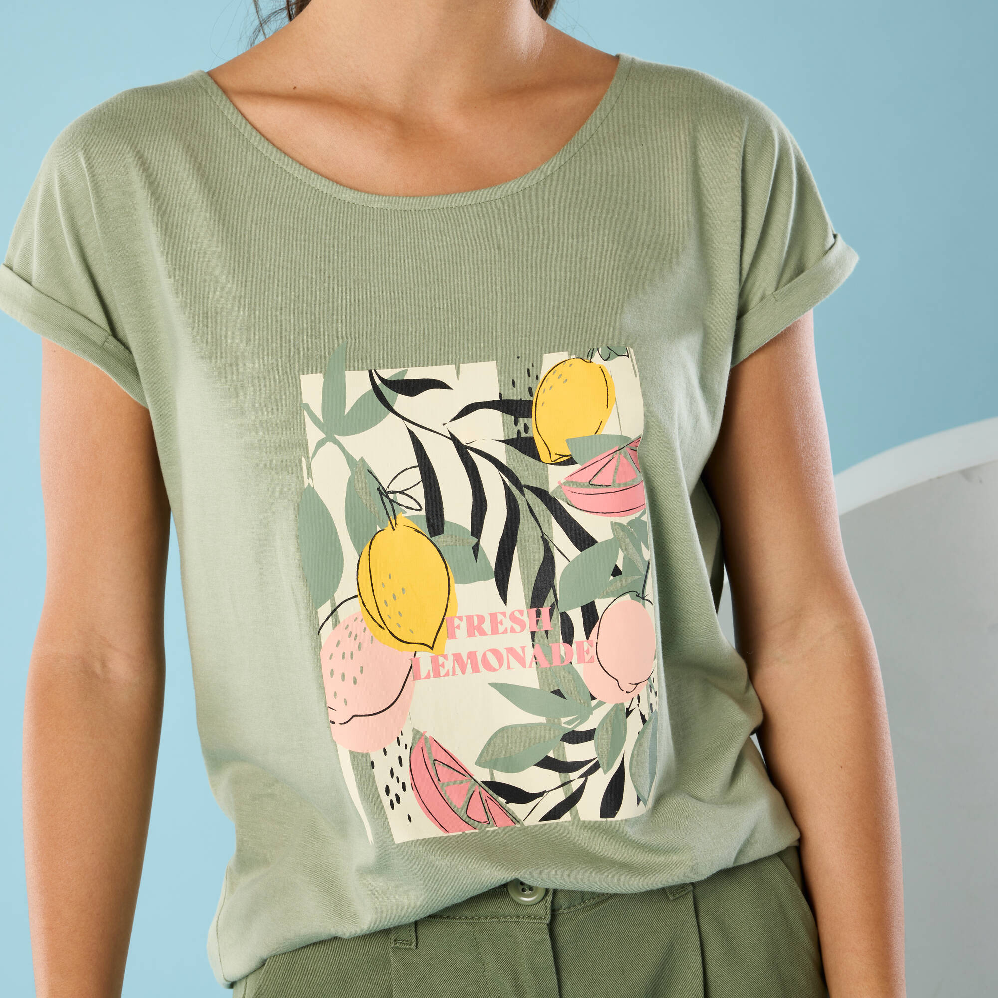 T-shirt manches courtes imprimé placé, Spécial Petites