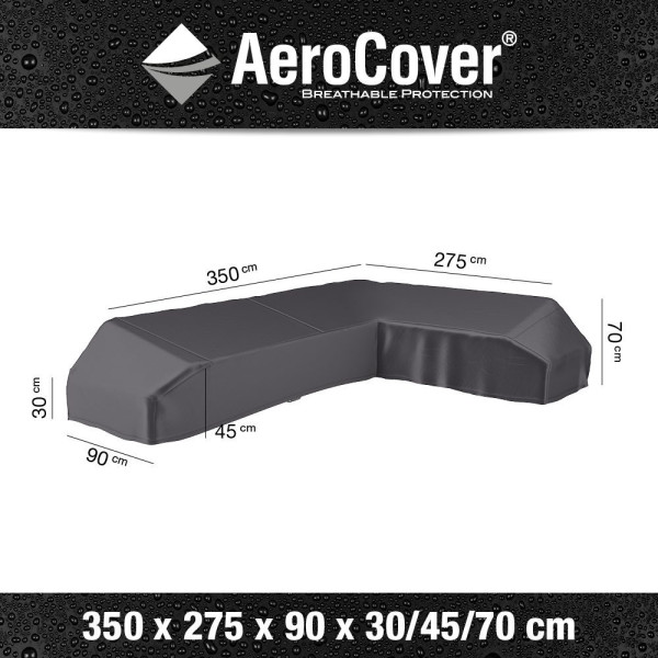 Pokrowiec na zestaw ogrodowy narożny7885 275x350x70 AeroCover szary