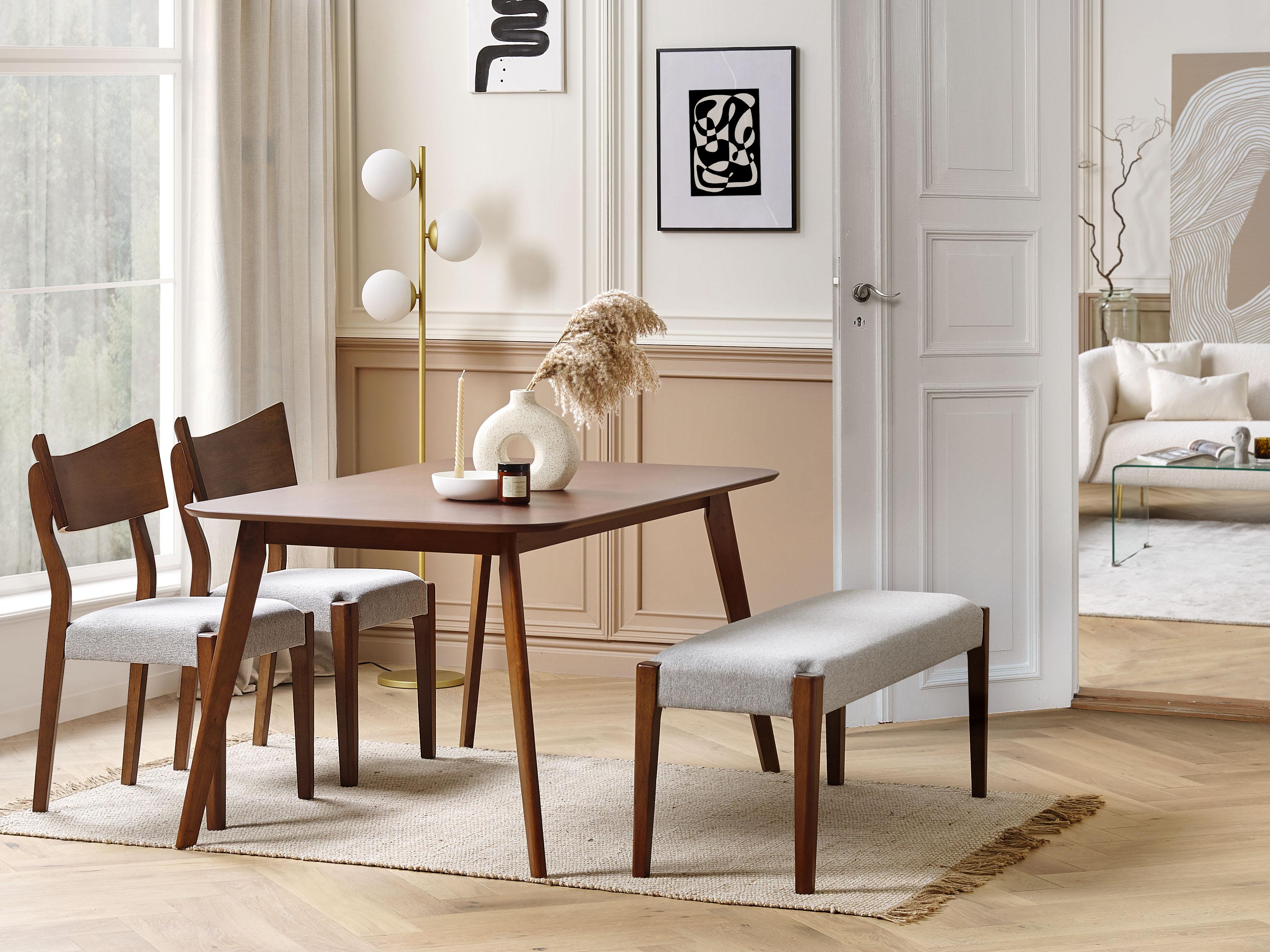 Dining Table EPHRATA Dark Mahogany 150 cm 90 cm