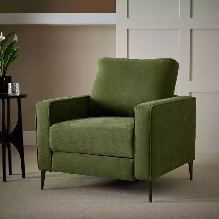 Habitat Kendric Fabric Recliner Armchair - Green