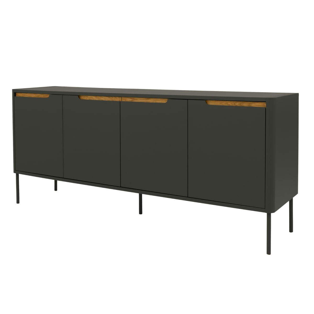 PATIPATI - Buffet bas moderne 4 portes en bois gris
