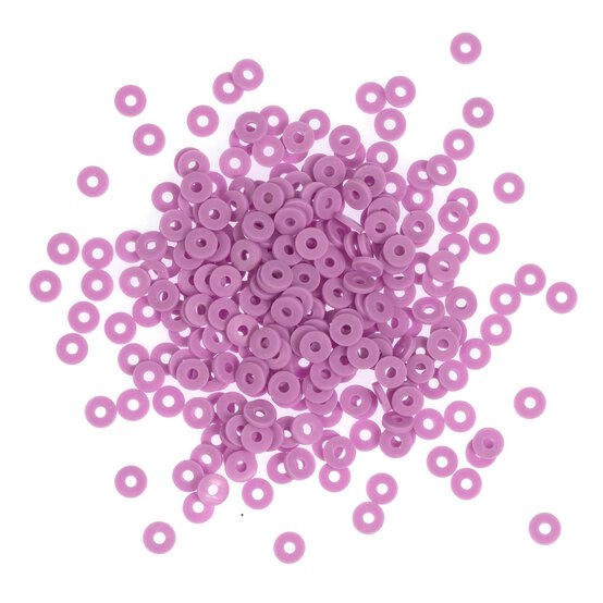 Purple Clay Beads 6mm 12g