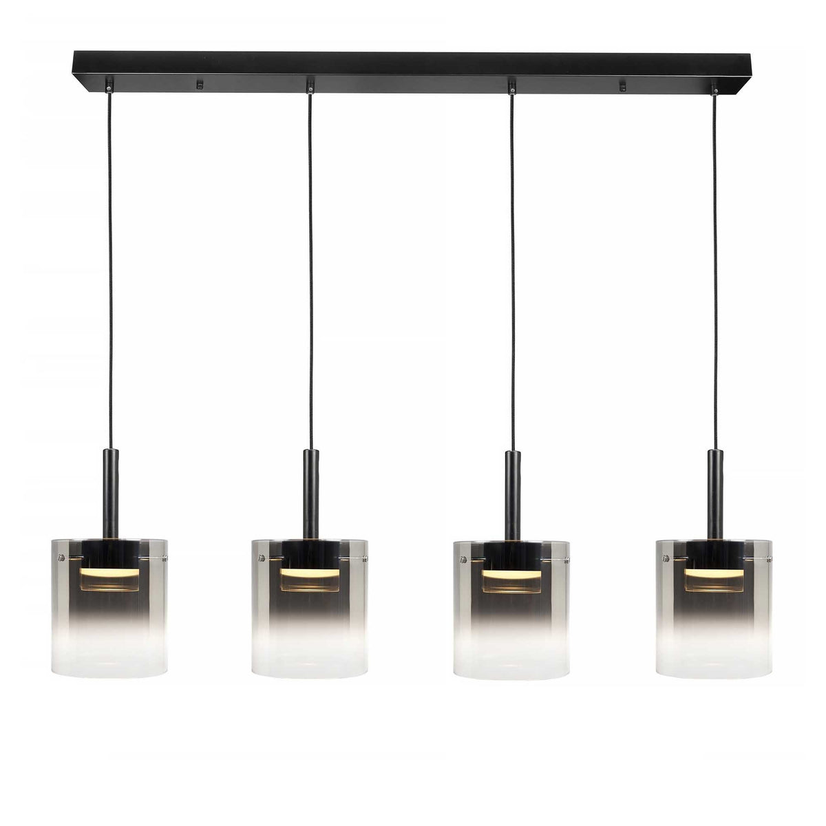 Highlight hanglamp Salerno - 4 lichts - 110 x 150  cm - zwart