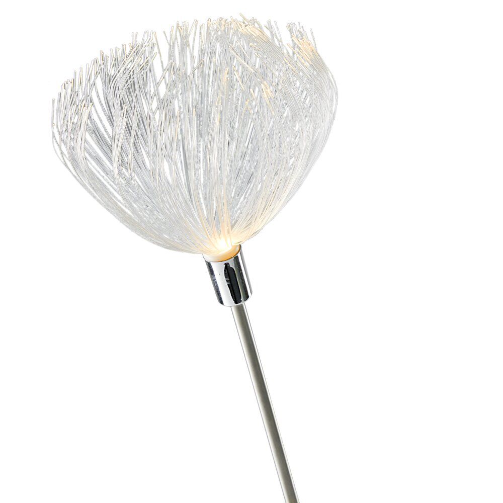 Borne solaire à planter en métal forme méduse blanche Ø20xH70cm