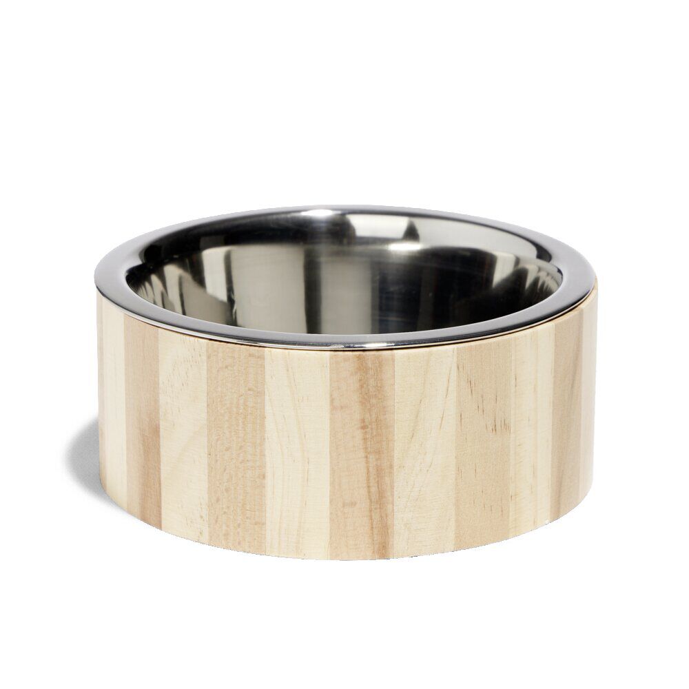 Gamelle pour chien inox et bois 750ml