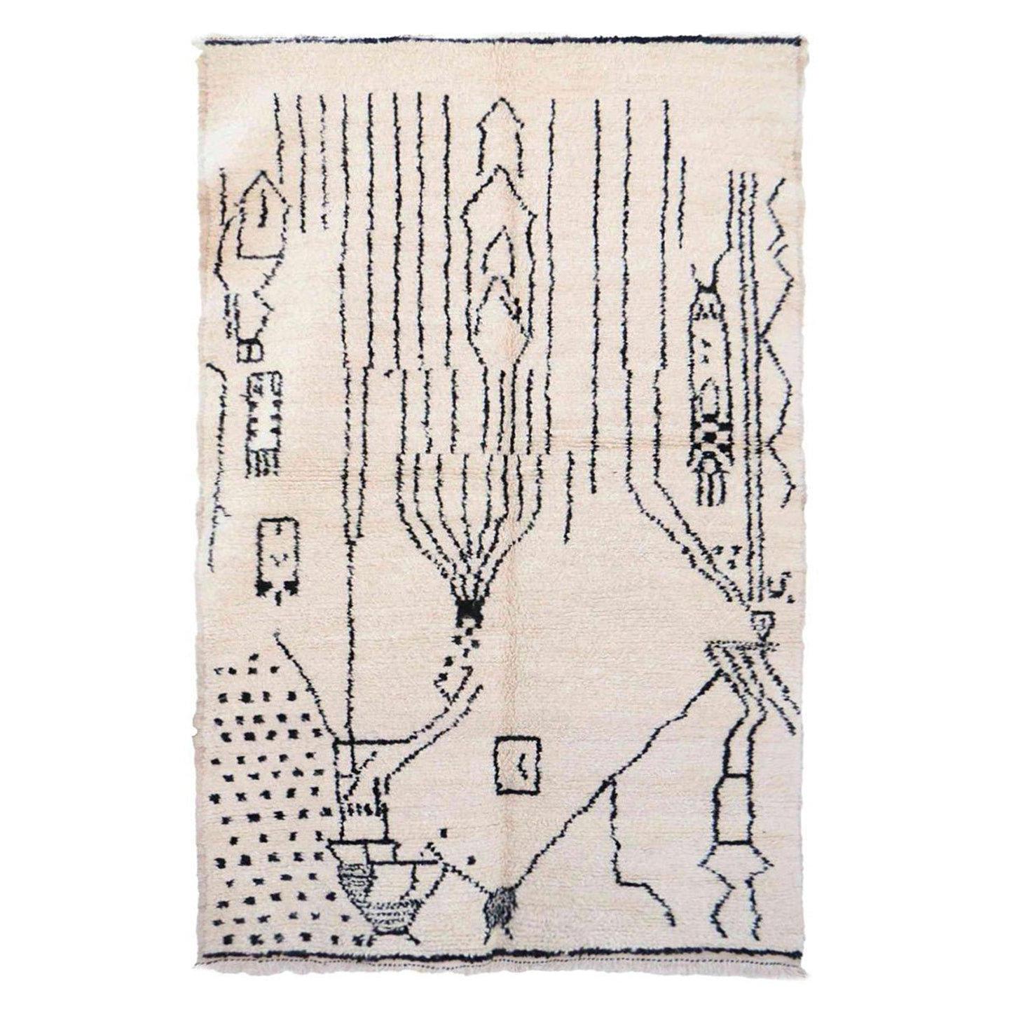 AFK Living vloerkleed Berber - handgemaakt - Wol - 140 cm x 200 cm