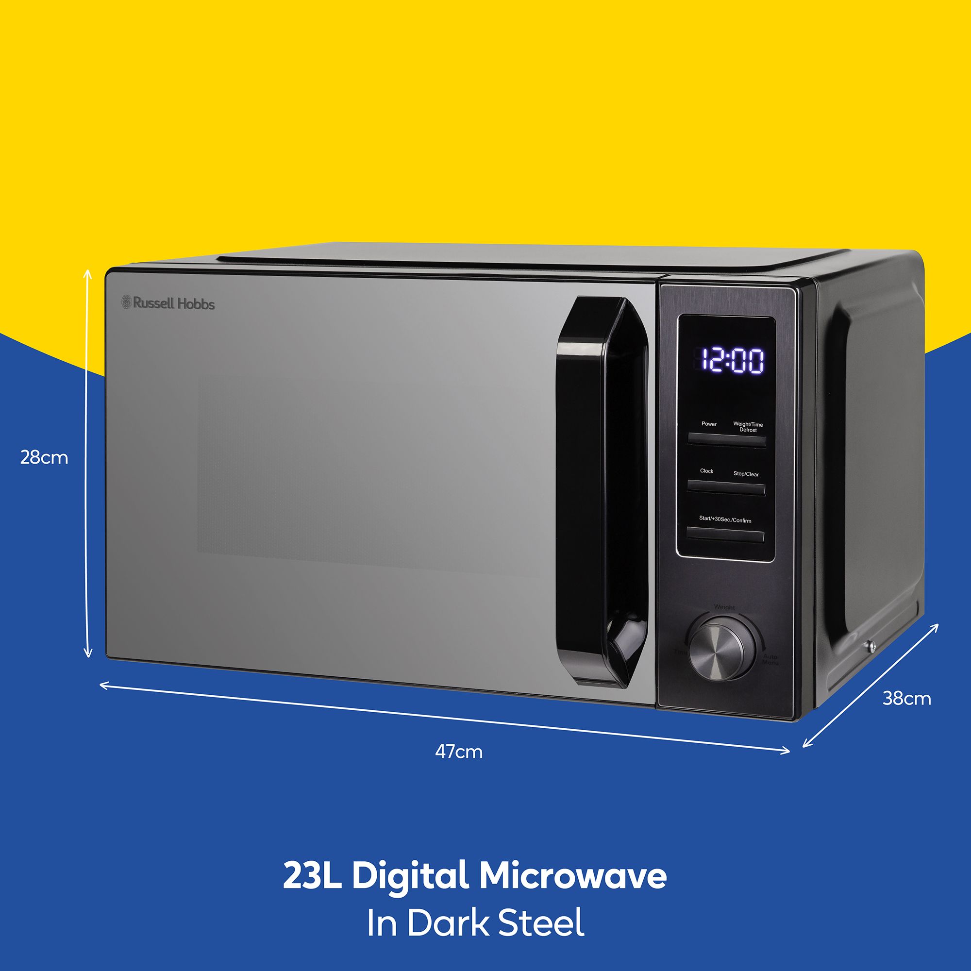 Russell Hobbs Digital Microwave 23L 800W 8 Auto Cook Menus RHM2372