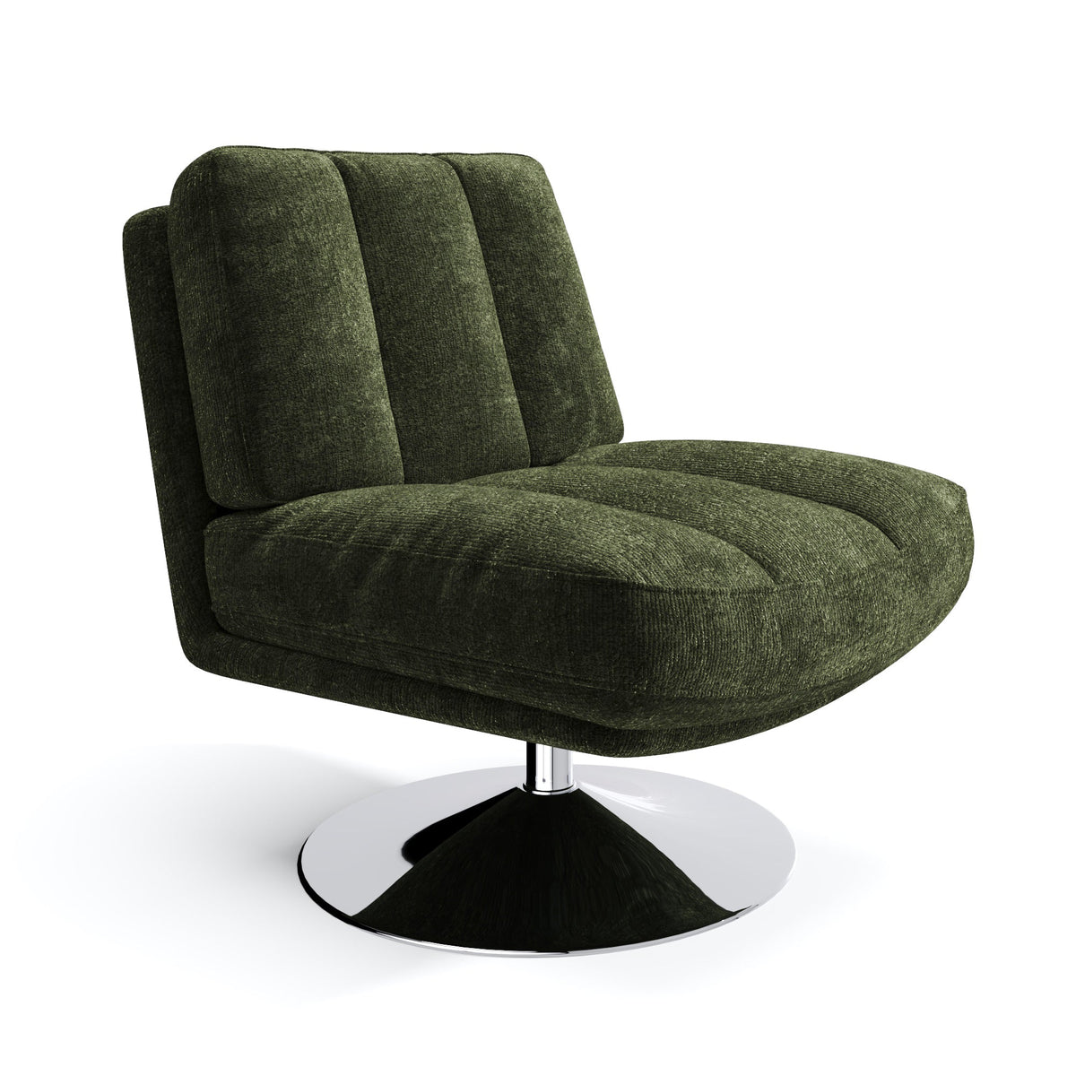 Sia Home - Fauteuil TIMELESS - Fluweel met structuur - Kaki groen - 60.5 CENTIMETERScm