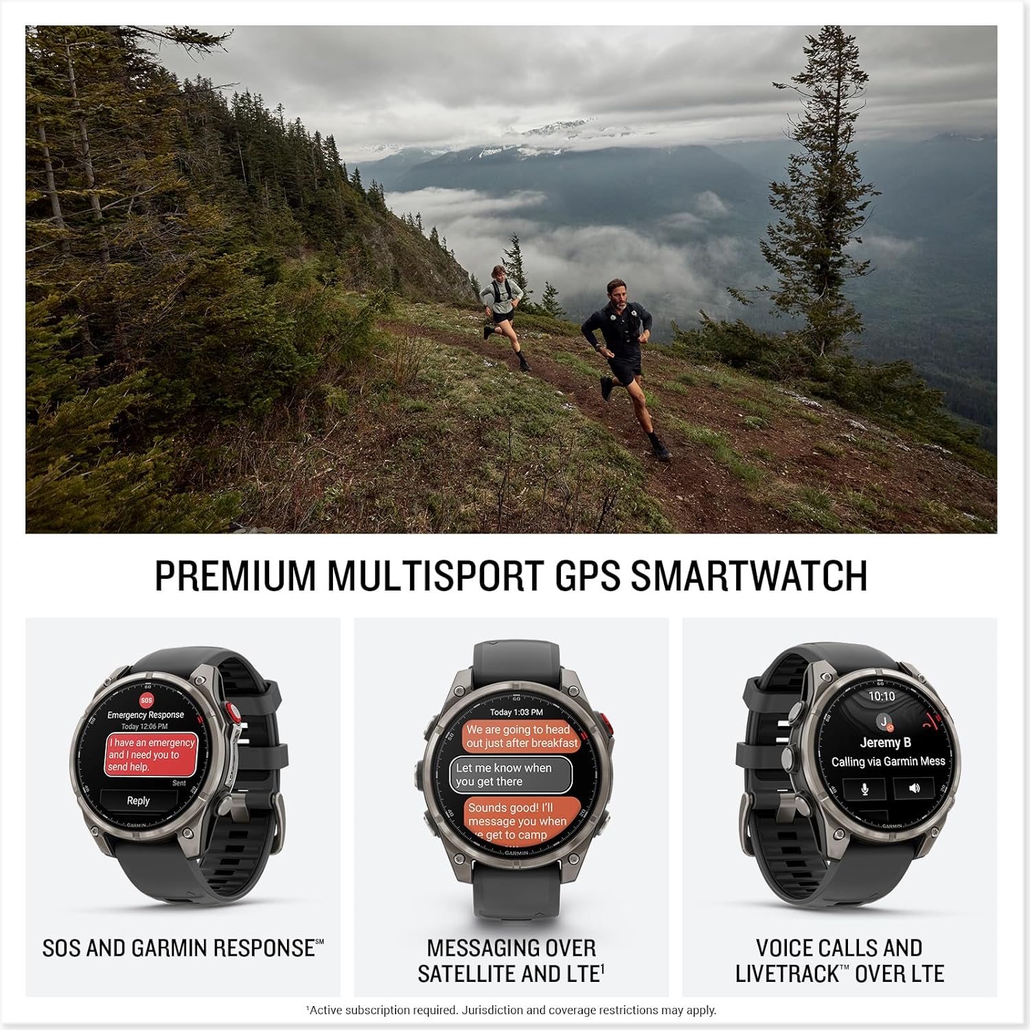 Garmin fēnix® 8 Pro  51mm  AMOLED Display  Premium Connected Multisport GPS Smartwatch  inReach® Technology  Sapphire  Titanium with Graphite/Black Silicone Band