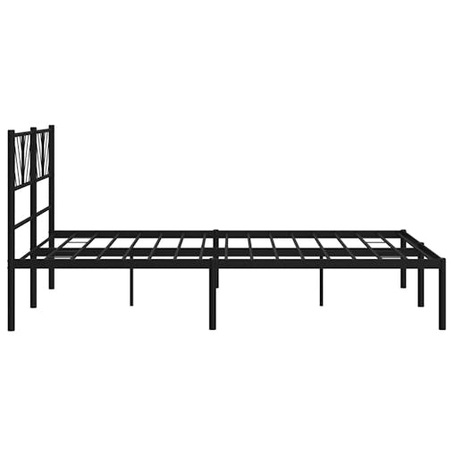 NNEVL Metal Bed Frame with Headboard Black 150x200 cm