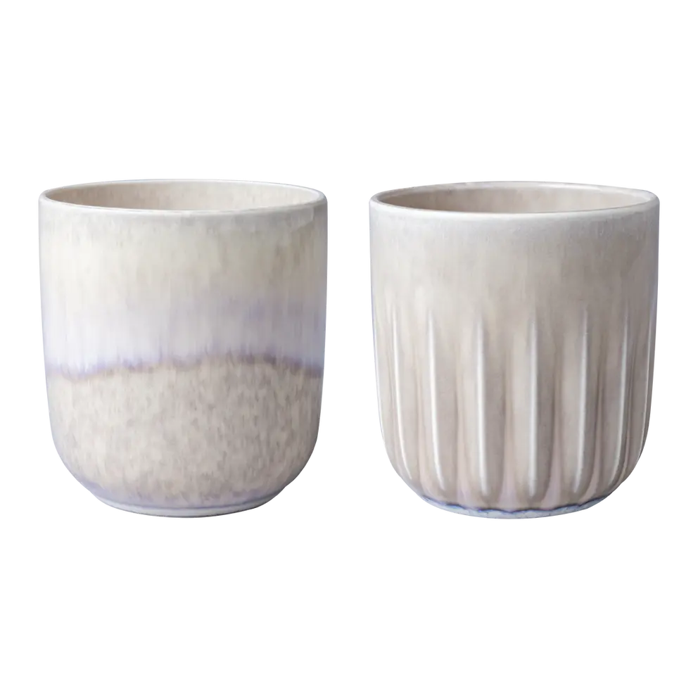 Becher-Set 2-teilig Perlemor Sand