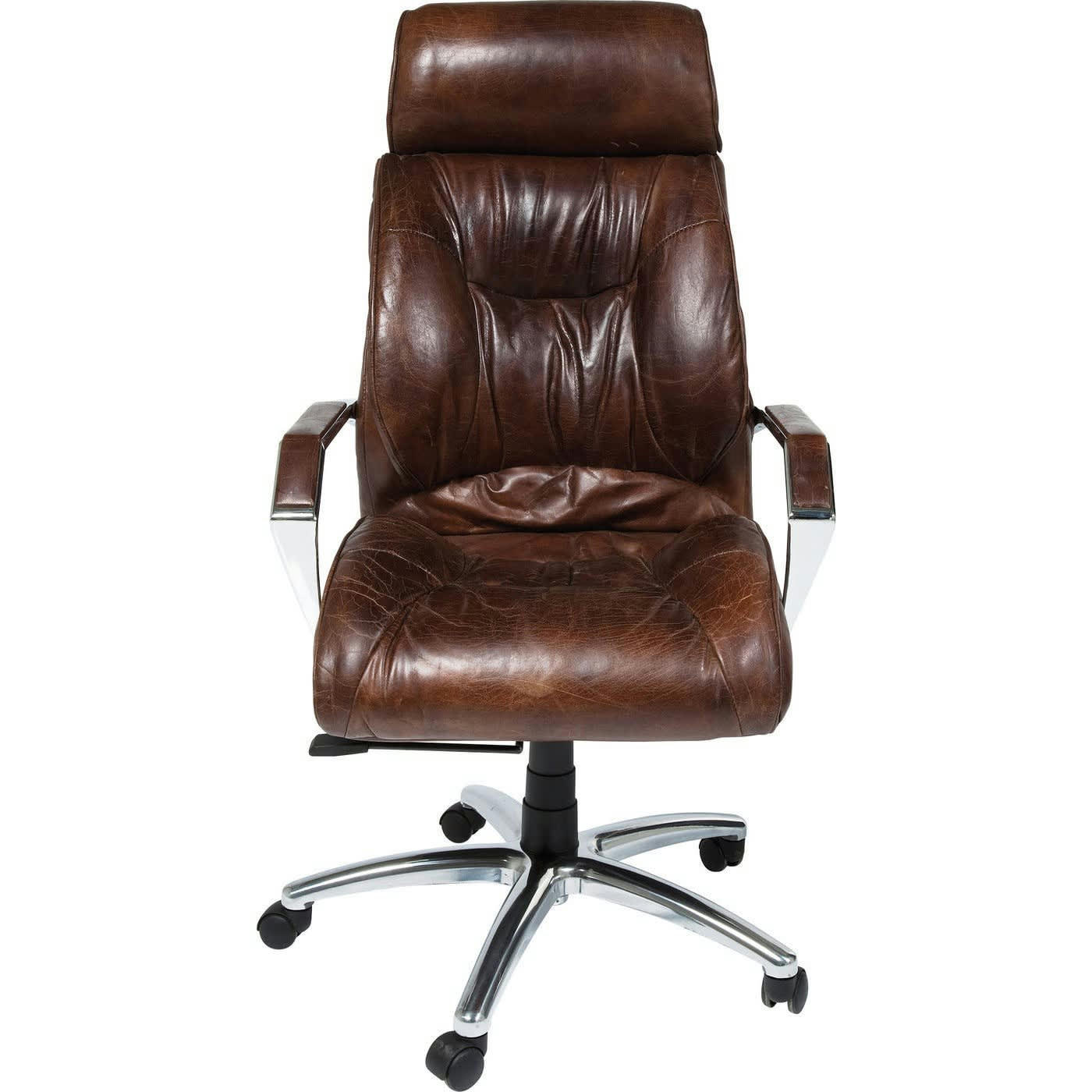 CIGAR LOUNGE - Fauteuil de bureau réglable à roulettes en cuir