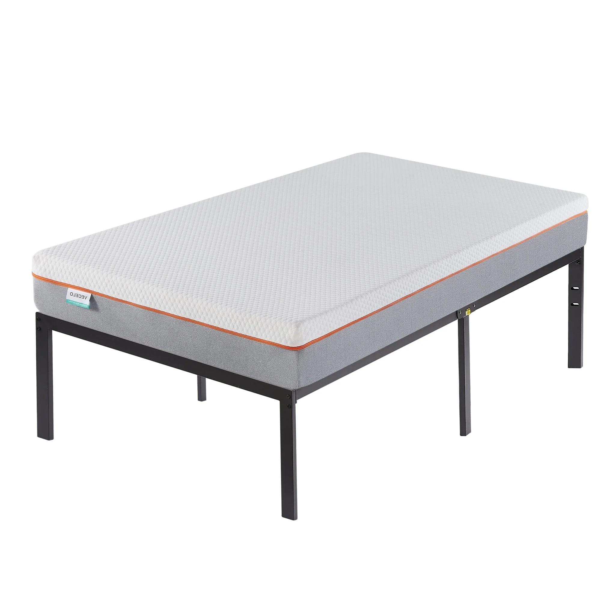 VECELO Metal Platform Bed Frame With 8 Memory Foam Mattress Included